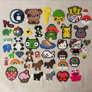 46 pc Perler Bead / Fuse Bead Pixel Art